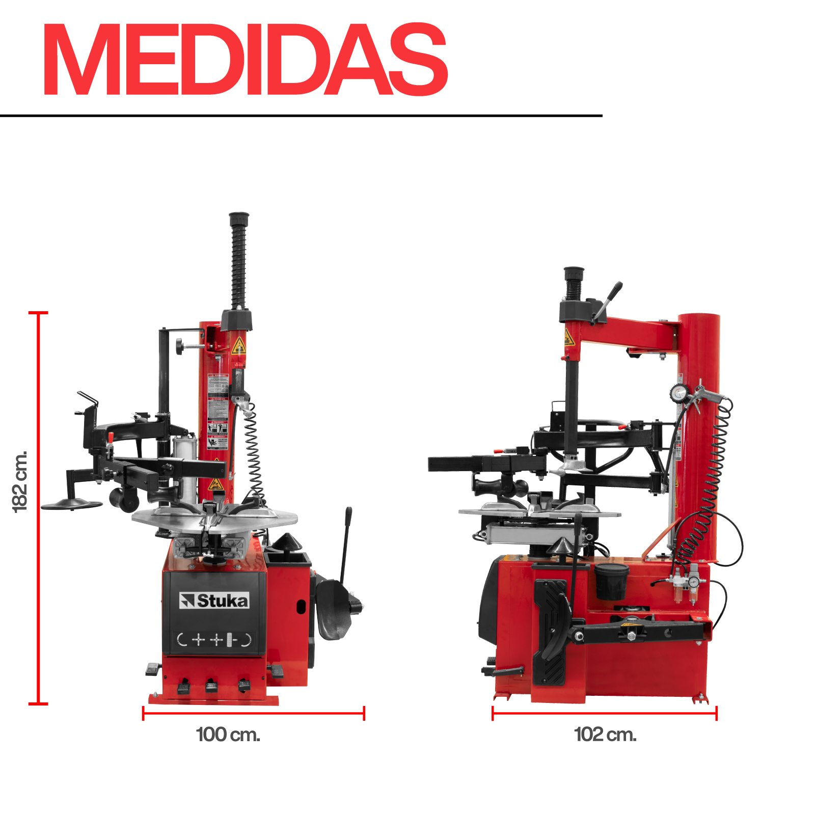 Foto 4 pulgar | Desmontadora De Llantas 12 A 24'' Stuka Con Brazo Robótico De 110 V Capacidad De 140 Lb Automotriz Color Rojo-negro