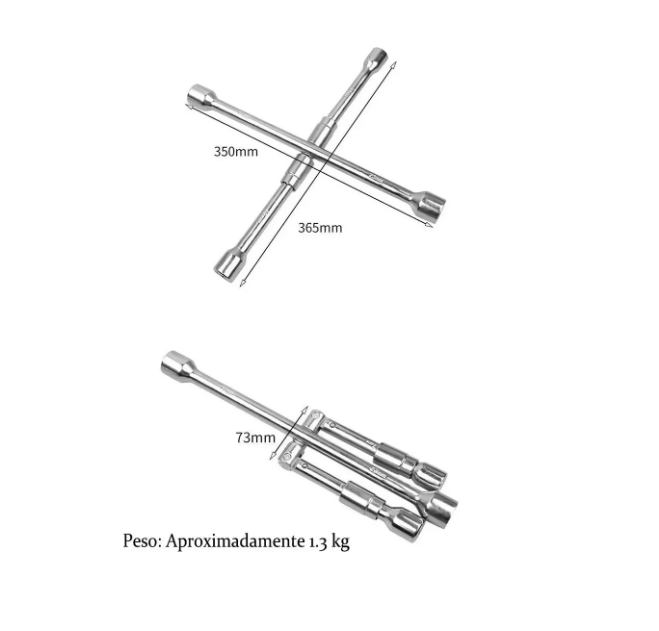 Foto 2 | Llave De Cruz Plegable Para Desmontar Llantas 17/19/21/23mm