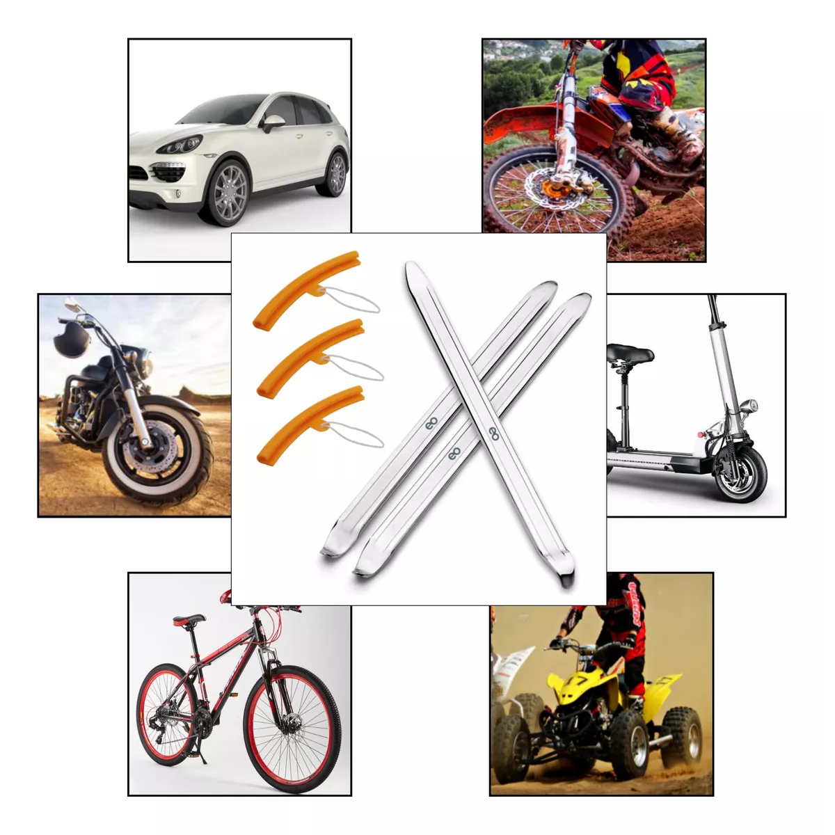 Foto 4 pulgar | 6 Pcs Espatulas 30/40cm Para Desmontar Llanta De Moto Auto Eo Safe Imports Esi-18276-1 Plata