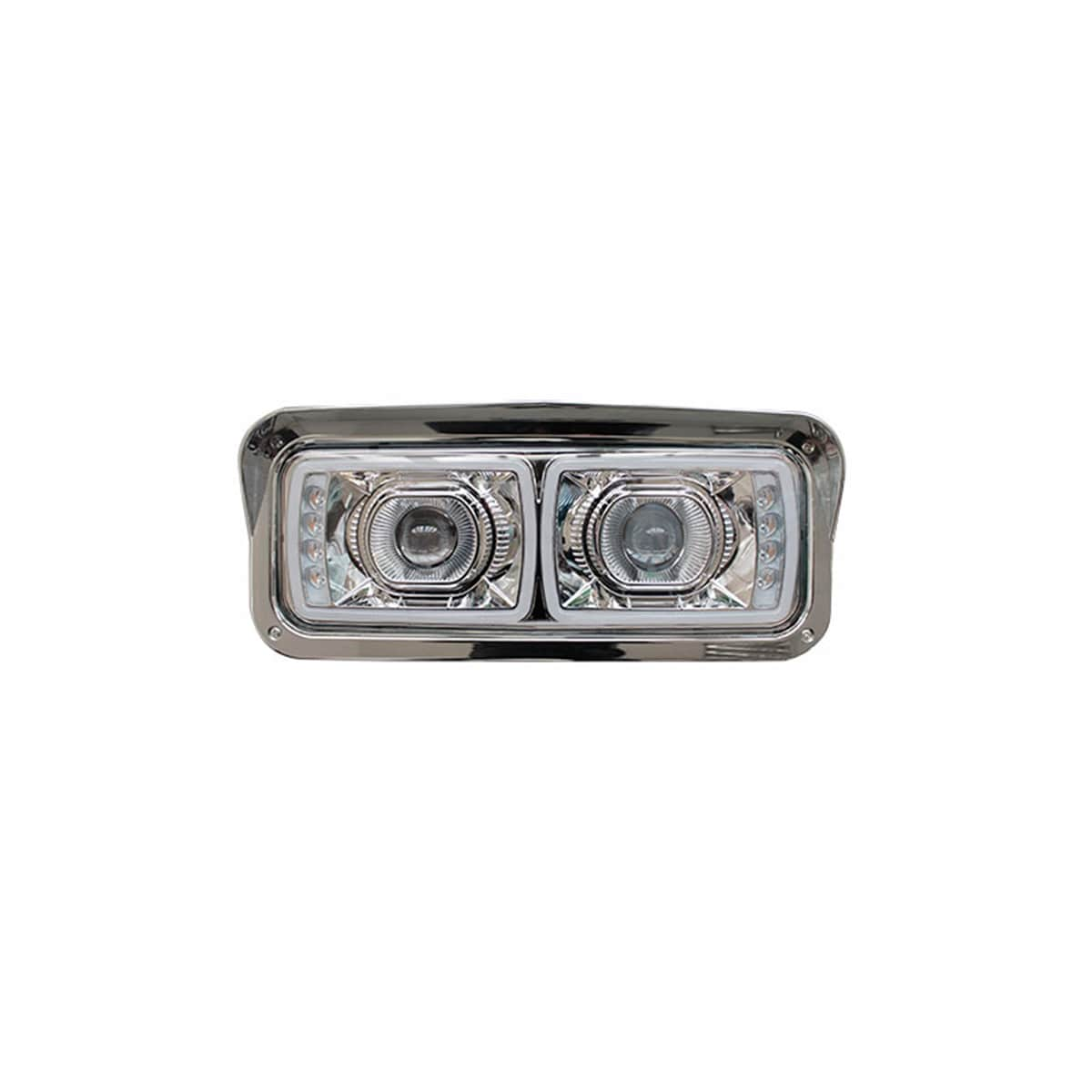 Faro Refividrio para Kenworth T660/t800 Luz Led con Ojo de Angel Fondo Cromado Izquierdo $5,840