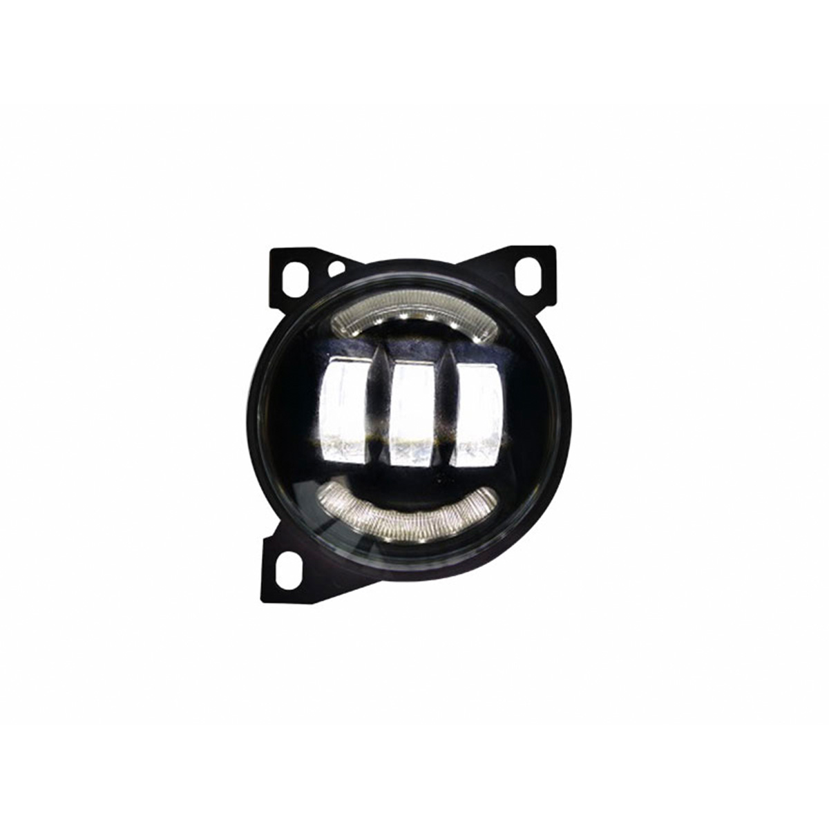 Faro Refividrio de Defenza para Kenworth T660 Luz Led con Ojo de Angel Fondo Negro Derecho