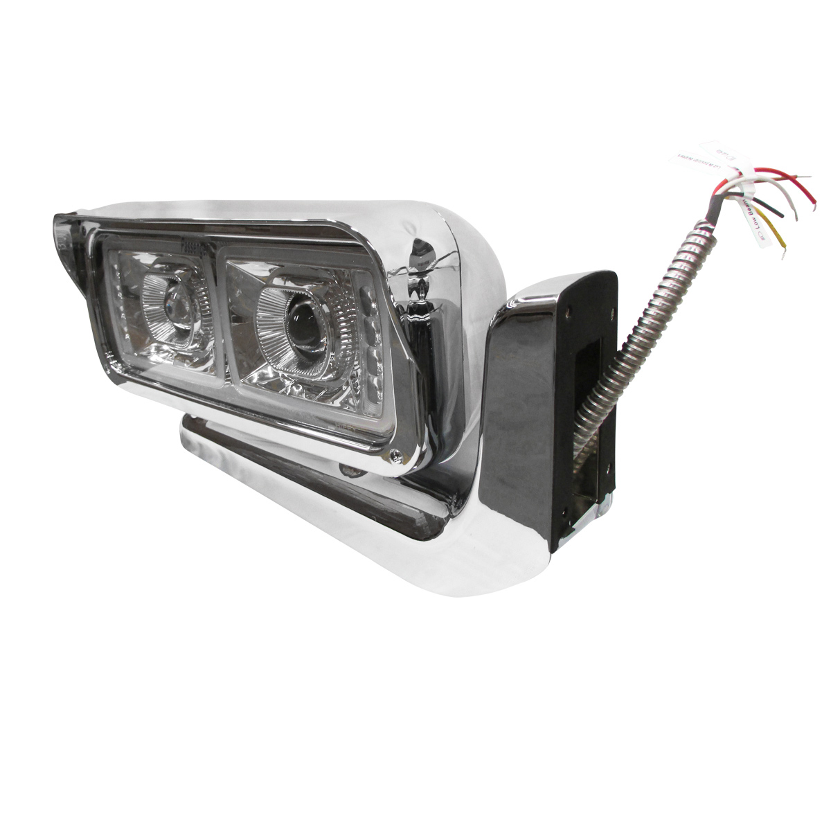 Faro para Peterbilt 379 Luz Led con Ojo de Ángel Fondo Cromado Derecho