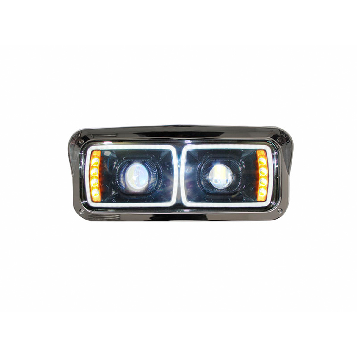 Faro para Kenworth T660/t800 Luz Led con Ojo de Angel Fondo color Negro Derecho