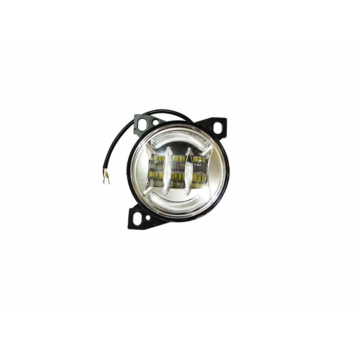 Faro de Defensa para Kenworth T660 Luz Led con Ojo de Ángel Fondo Cromado Derecho