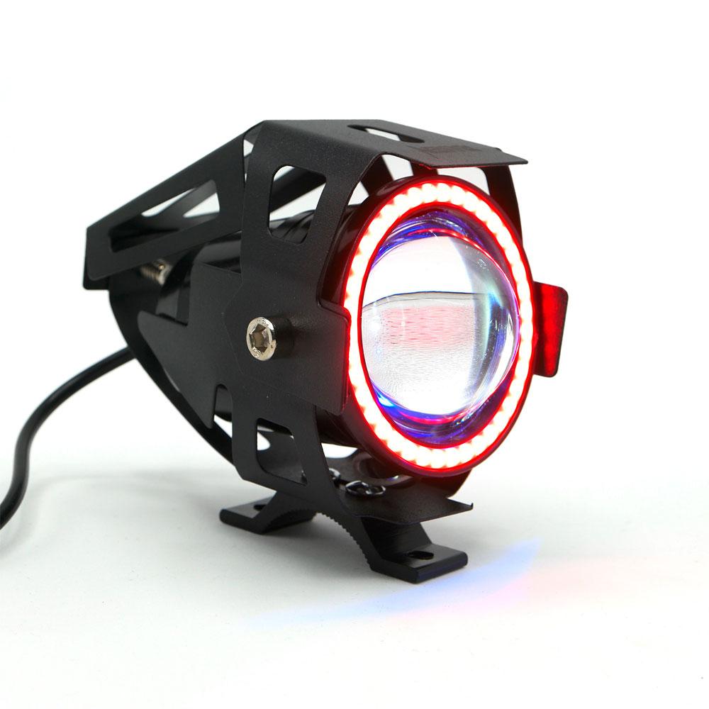 Foto 4 pulgar | Faro Led Con Lupa Y Ojo De Angel Con Protector Luz Blanca Alta,baja Y Estrobo Para Motocicleta