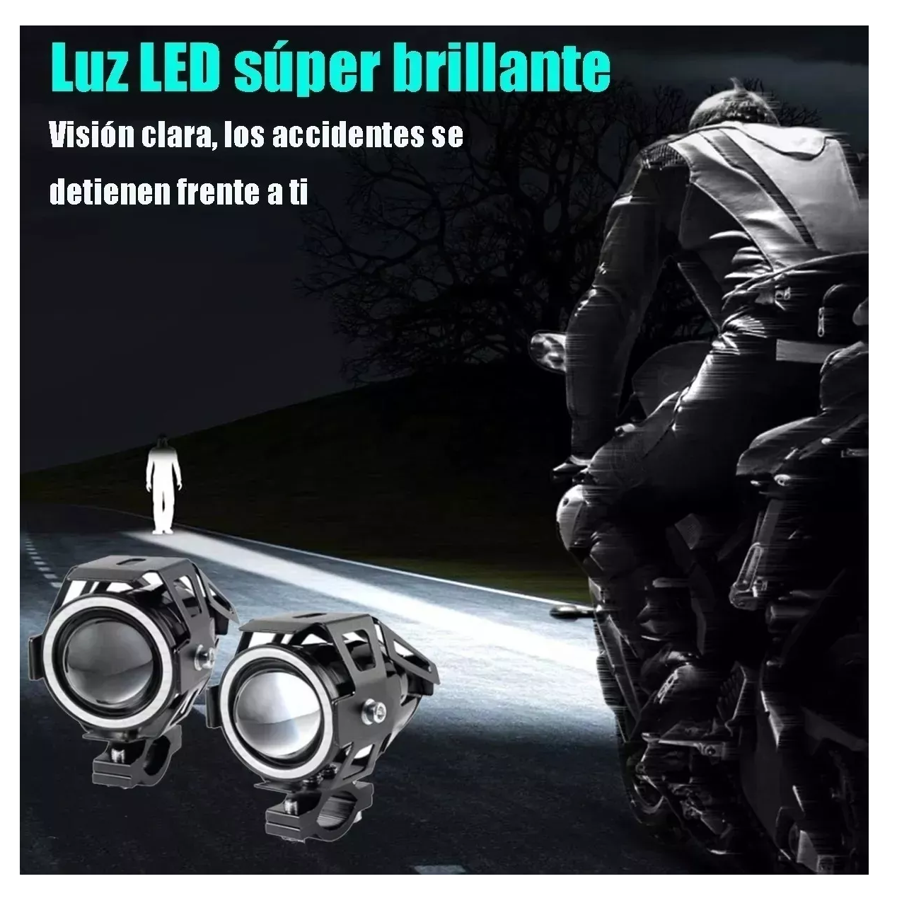 Foto 5 | Faros Ojo De Angel Led Luz Auxiliar U7 Lupa Demonio Moto, 2 Pzas