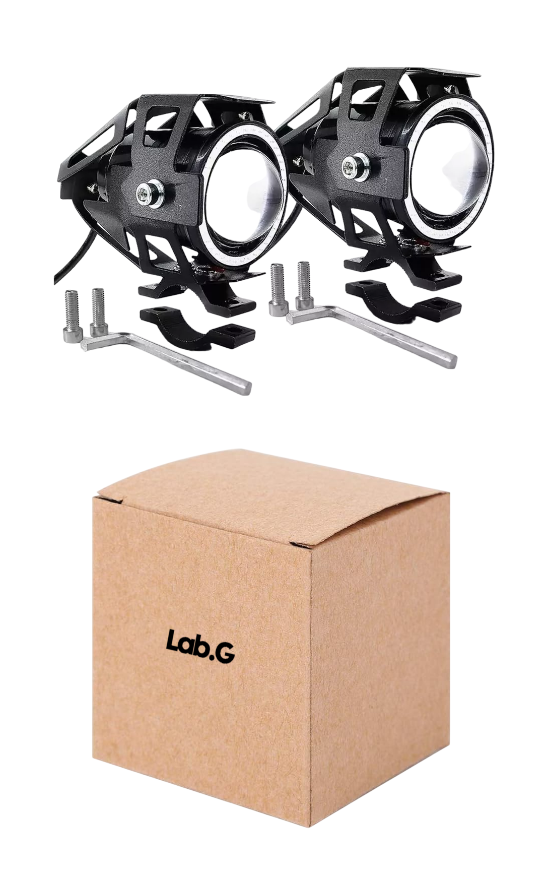 Faros Ojo De Angel Led Luz Auxiliar U7 Lupa Demonio Moto, 2 Pzas