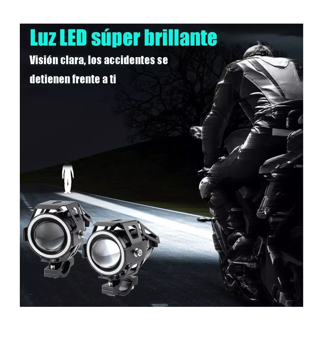 Foto 6 pulgar | Faros Ojo De Angel Led Luz Auxiliar U7 Lupa Demonio Moto, 2 Pzas