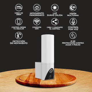 Foto 3 | Cámara Monitor Exterior 300° Tecnolite C Lámpara Inteligente