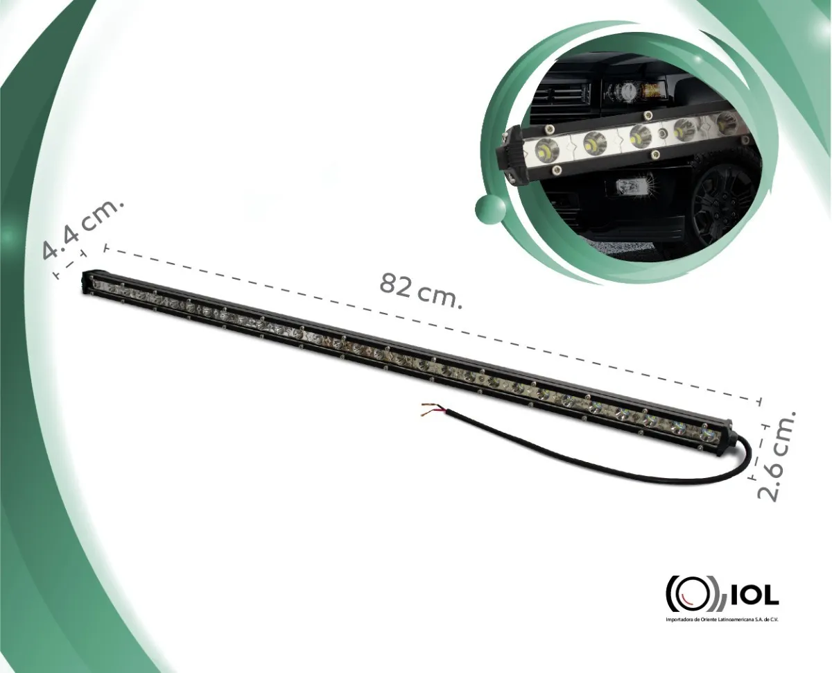 Foto 3 pulgar | Barra Faro Led Slim IOL 30 Hiper Led 32 Pulgadas Luz Blanco Fija Con Bases
