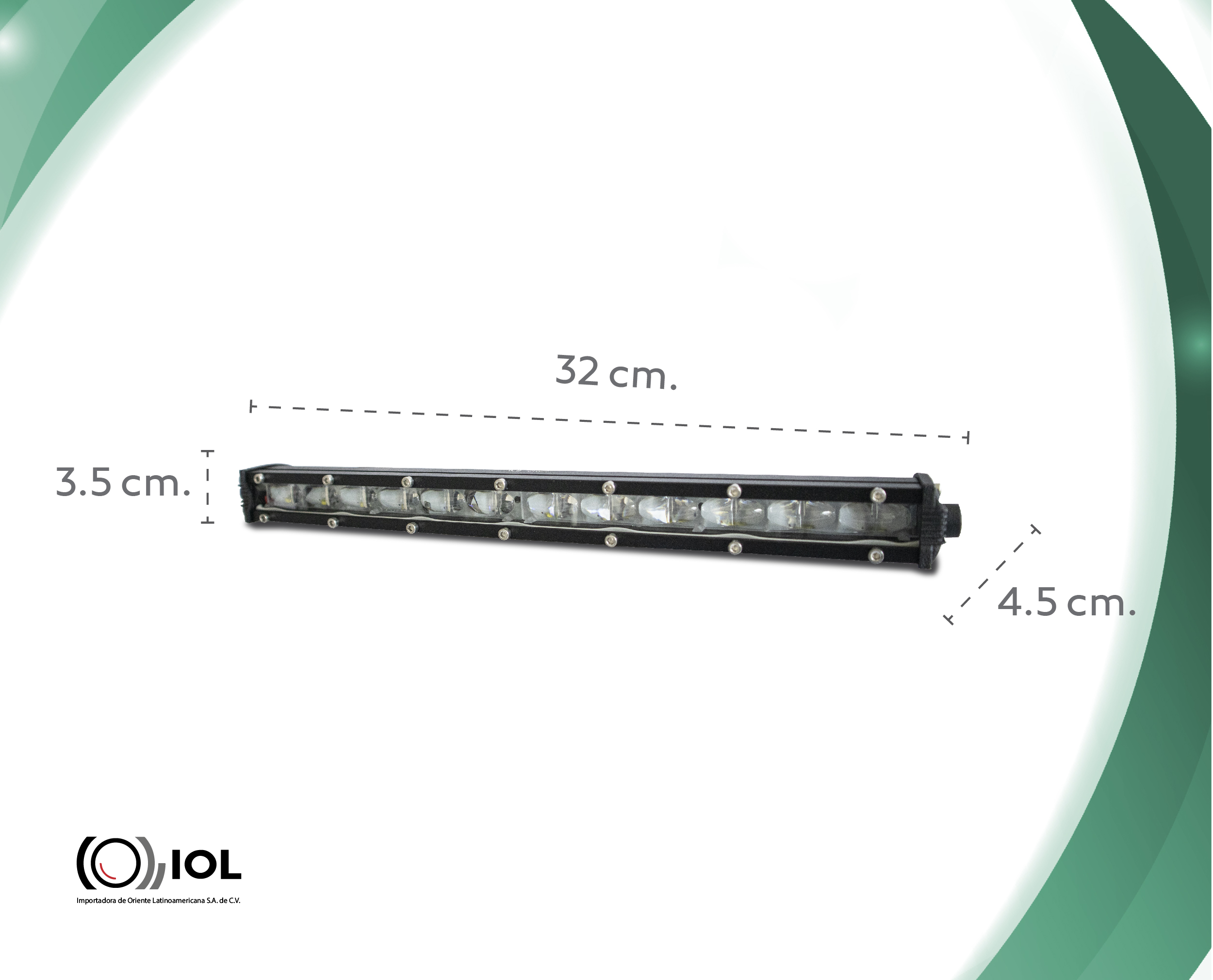 Foto 3 pulgar | Barra LED IOL LBLD 026 13"