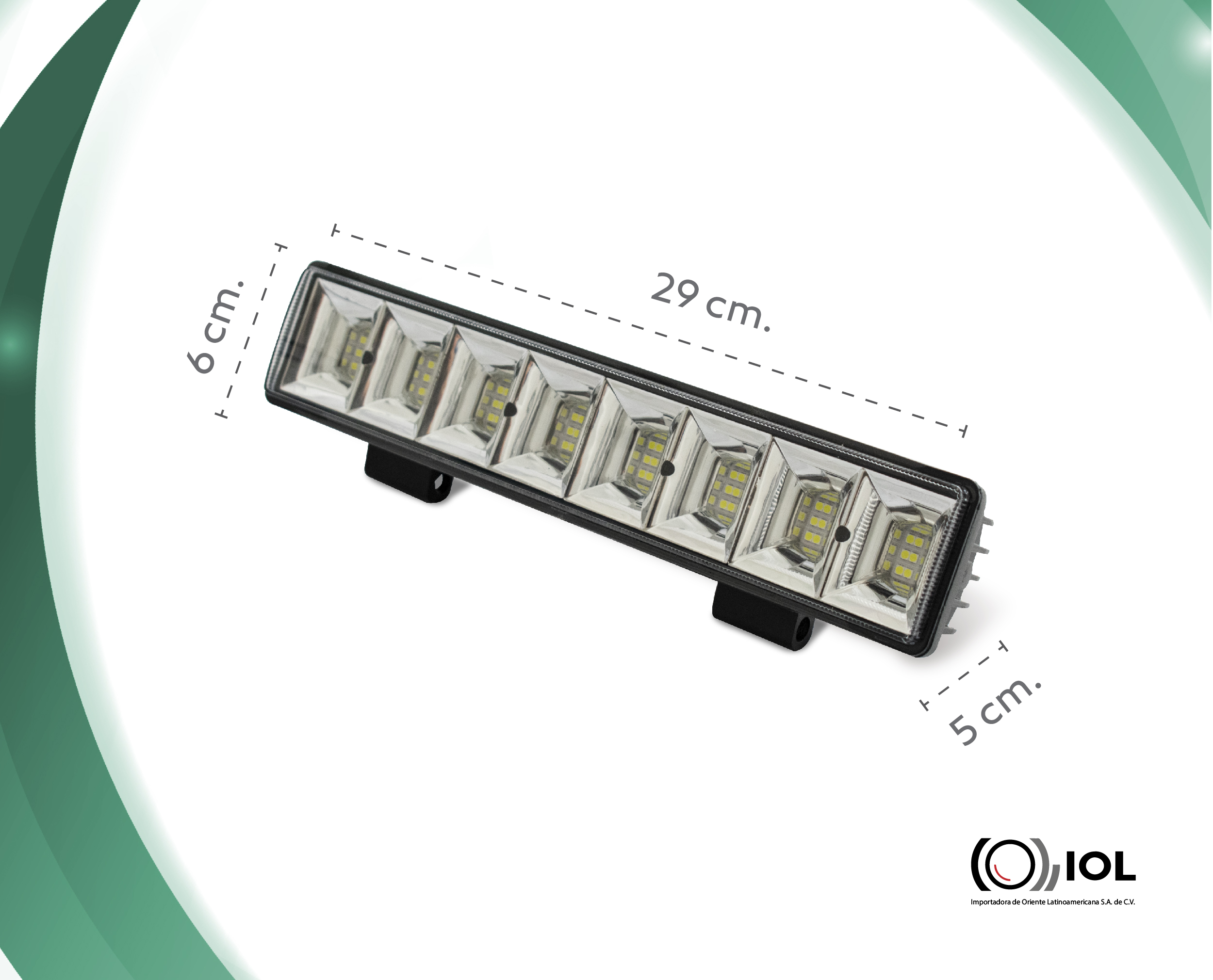 Foto 2 | Barra Led IOL Mini Faro 48 color Blanco 11 Pulgadas con Base para Jeep y Pick-Up