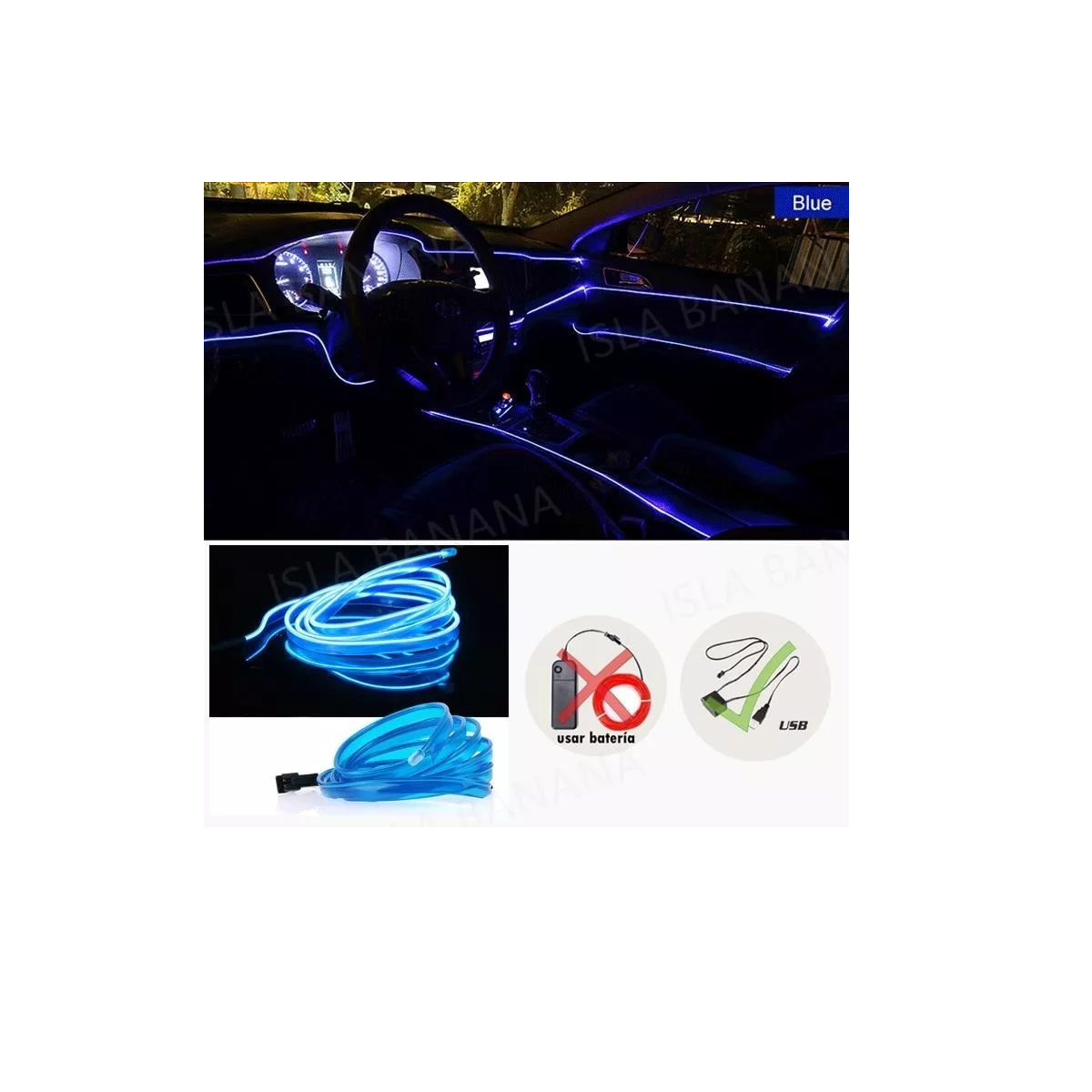 Foto 3 pulgar | Hilo Luminoso Eo Safe Imports Esi-6153 Luz Neón LED Tira Azul