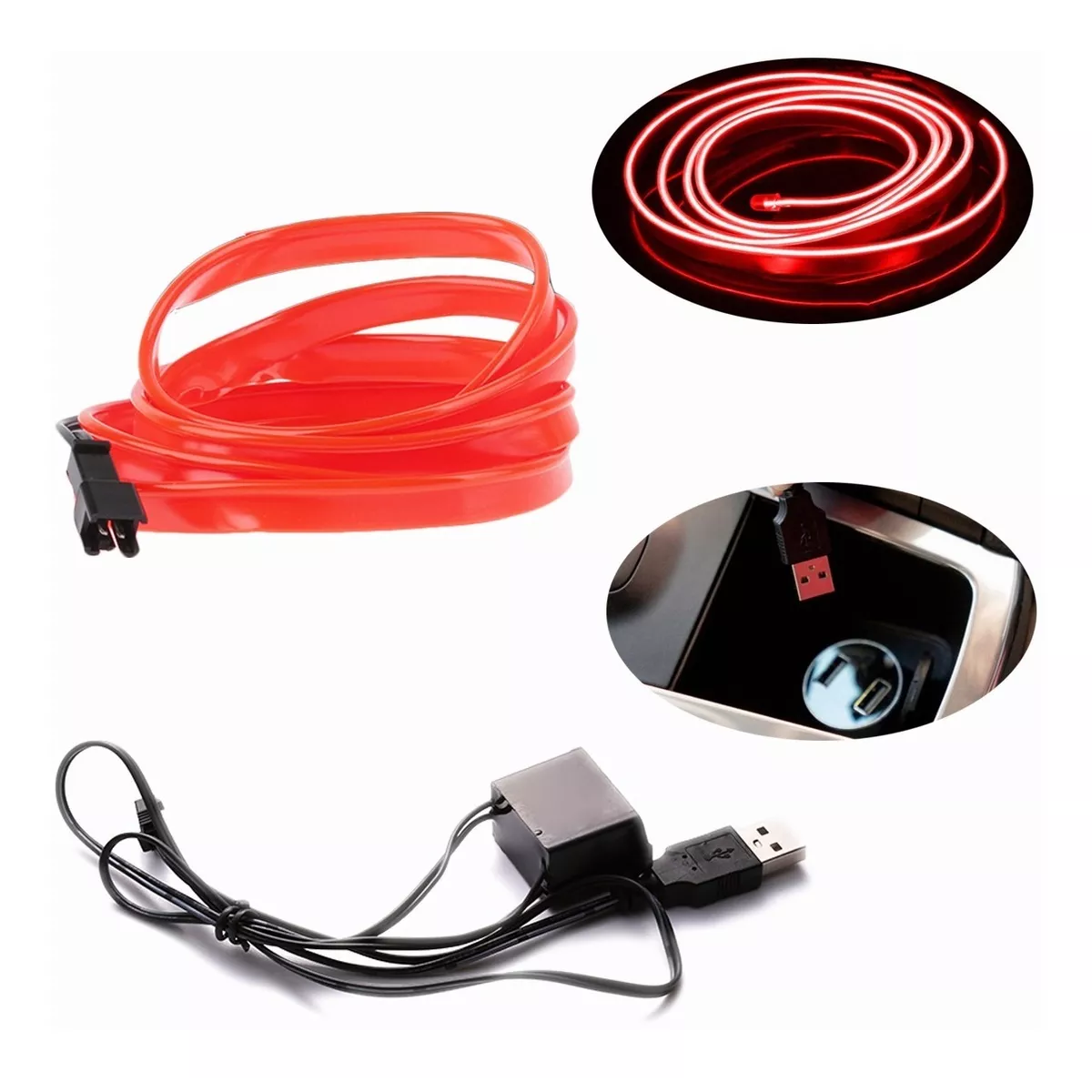 Foto 3 pulgar | Hilo Luminoso Eo Safe Imports Esi-6154 Luz Neón Cable LED Rojo
