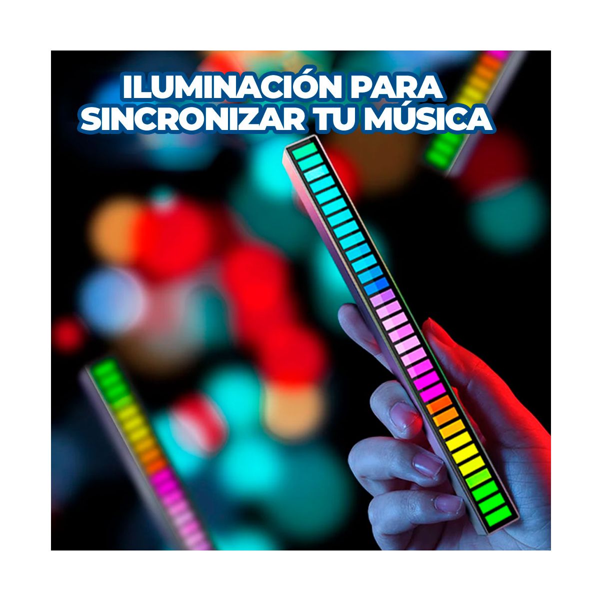 Foto 6 pulgar | Barra de Luz Led RGB Elegate LED45 color Blanco Audiorrítmica Recargable
