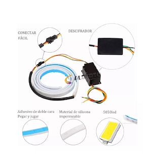 Foto 3 | Tira Led Cajuela Auto, Stop Drl Secuencial Rgb Multicolor Tunning