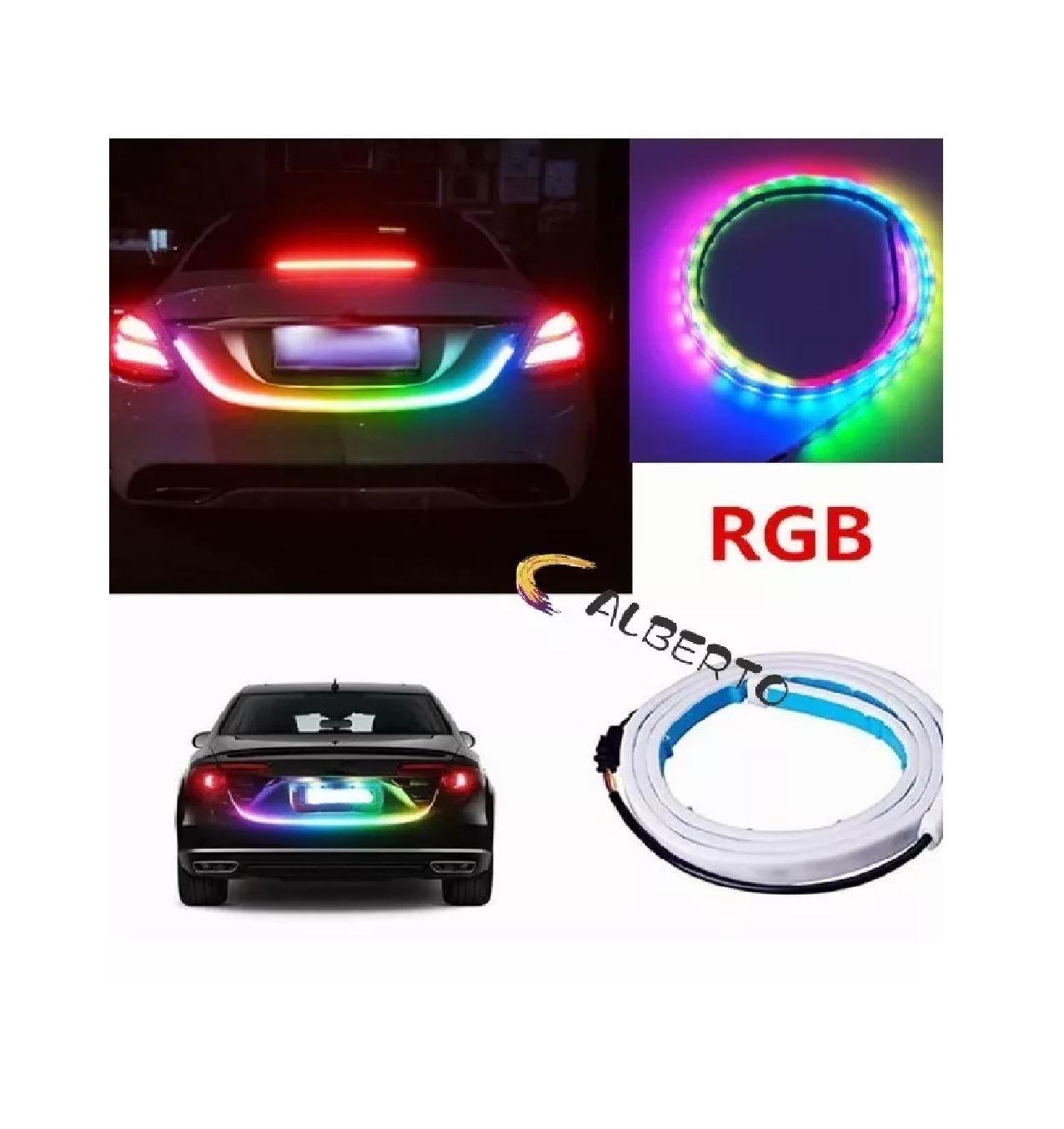 Foto 5 pulgar | Tira Led Cajuela Auto, Stop Drl Secuencial Rgb  Multicolor Tunning