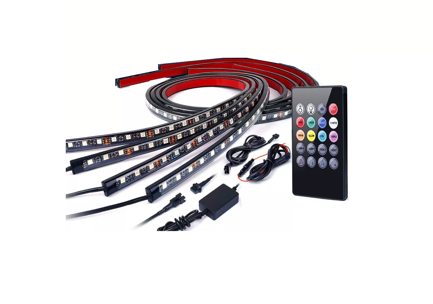 Foto 2 pulgar | Juego de 4 Tiras Led para Tubo De Auto Eo Safe Imports Multicolor