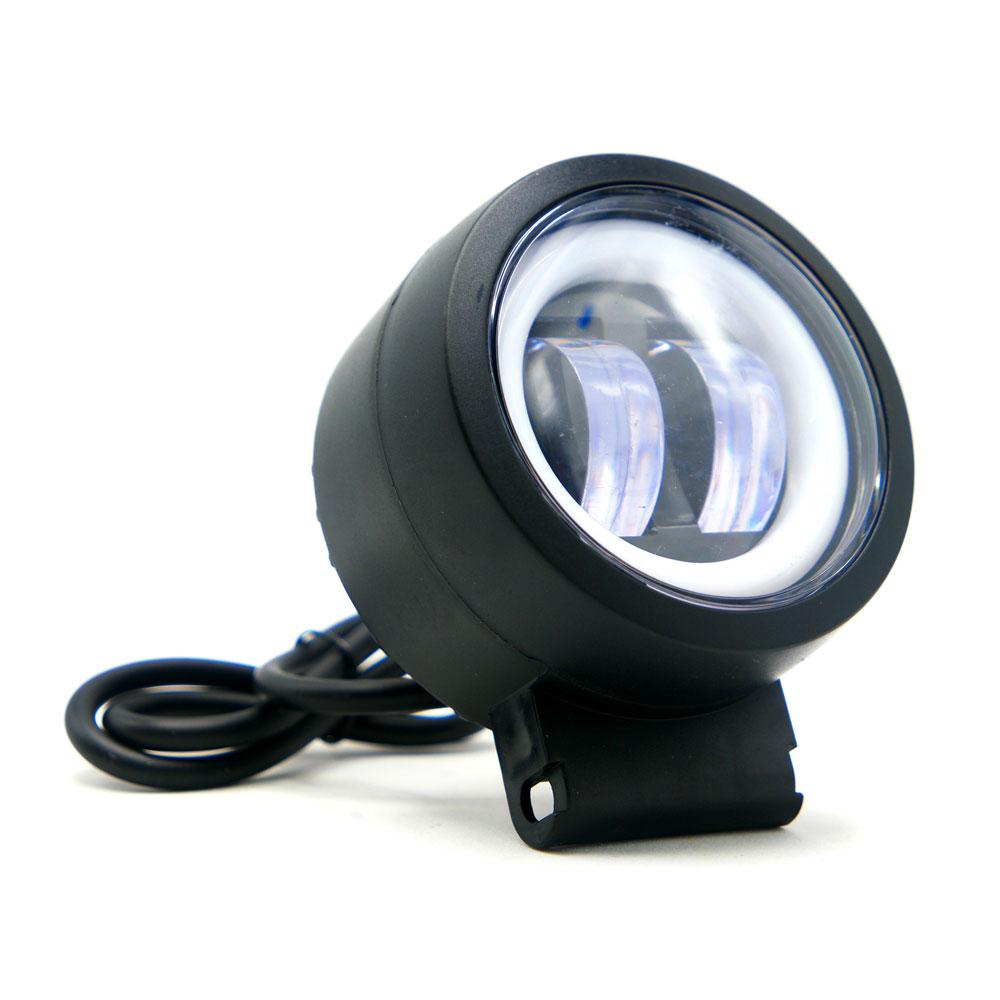 Foto 5 pulgar | Faro Auxiliar Led Con Lupa Redondo Con 2 Led Ojo De Angel Con Luz Blanca Fija Y Estrobo Para Motocic
