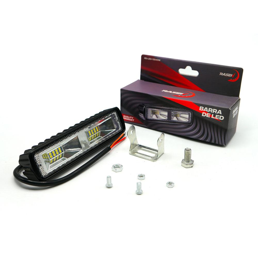 Barra 16 Led 2 Celdas Luz Blanca Fija Para Motocicleta