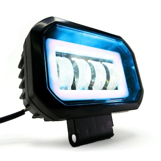 Foto 2 | Faro Auxiliar Led Con Lupa Cuadrado Con 4 Led Ojo De Angel Con Luz Blanca Fija Y Estrobo Para Motoci