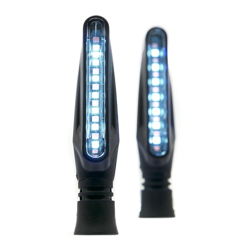 Direccionales Para Moto Rasen Led Duo Secuencial Tipo Pluma Universal