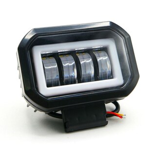 Foto 3 | Faro Auxiliar Led Con Lupa Cuadrado Con 4 Led Ojo De Angel Con Luz Blanca Fija Y Estrobo Para Motoci
