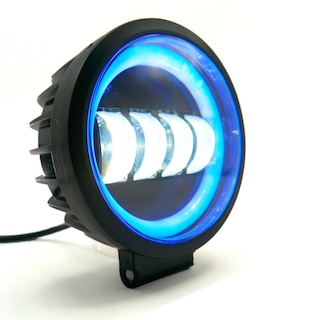 Foto 2 | Faro Auxiliar Led Con Lupa Redondo Con 4 Led Ojo De Angel Con Luz Blanca Fija Y Estrobo Para Motocic