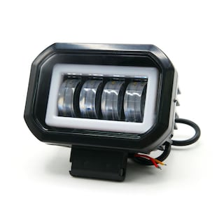 Foto 4 | Faro Auxiliar Led Con Lupa Cuadrado Con 4 Led Ojo De Angel Con Luz Blanca Fija Y Estrobo Para Motoci