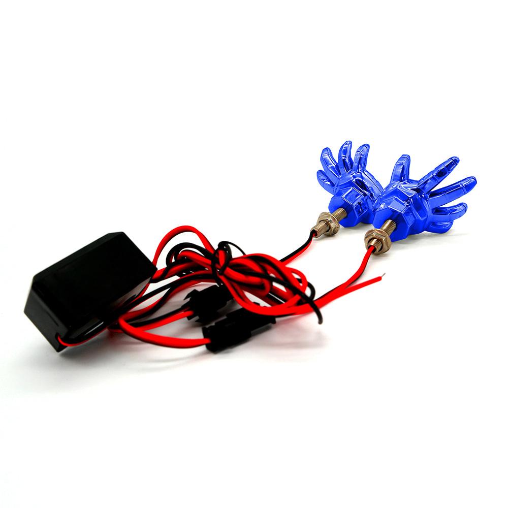 Foto 5 pulgar | Faro Auxiliar LED RASEN Decorativo en Forma de Mano con Luz Fija en color Azul para Motocicleta