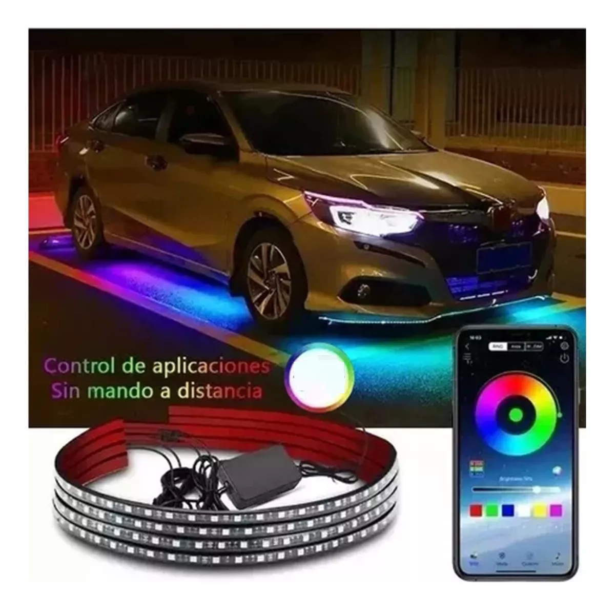 Foto 4 pulgar | Tira de Luces Led Rgb para Chasis de Auto con Efecto Eo Safe Imports Esi-10149 Multicolor