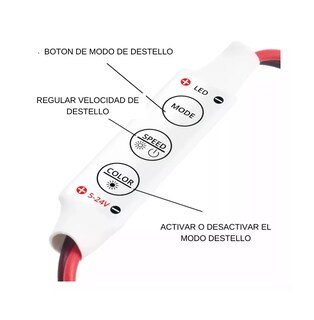 Foto 3 | Tiras Led 3 Botones Dimmer Estrobo 12v Ojo de Águila Eo Safe Imports ESI-11317 Multicolor 12 Piezas