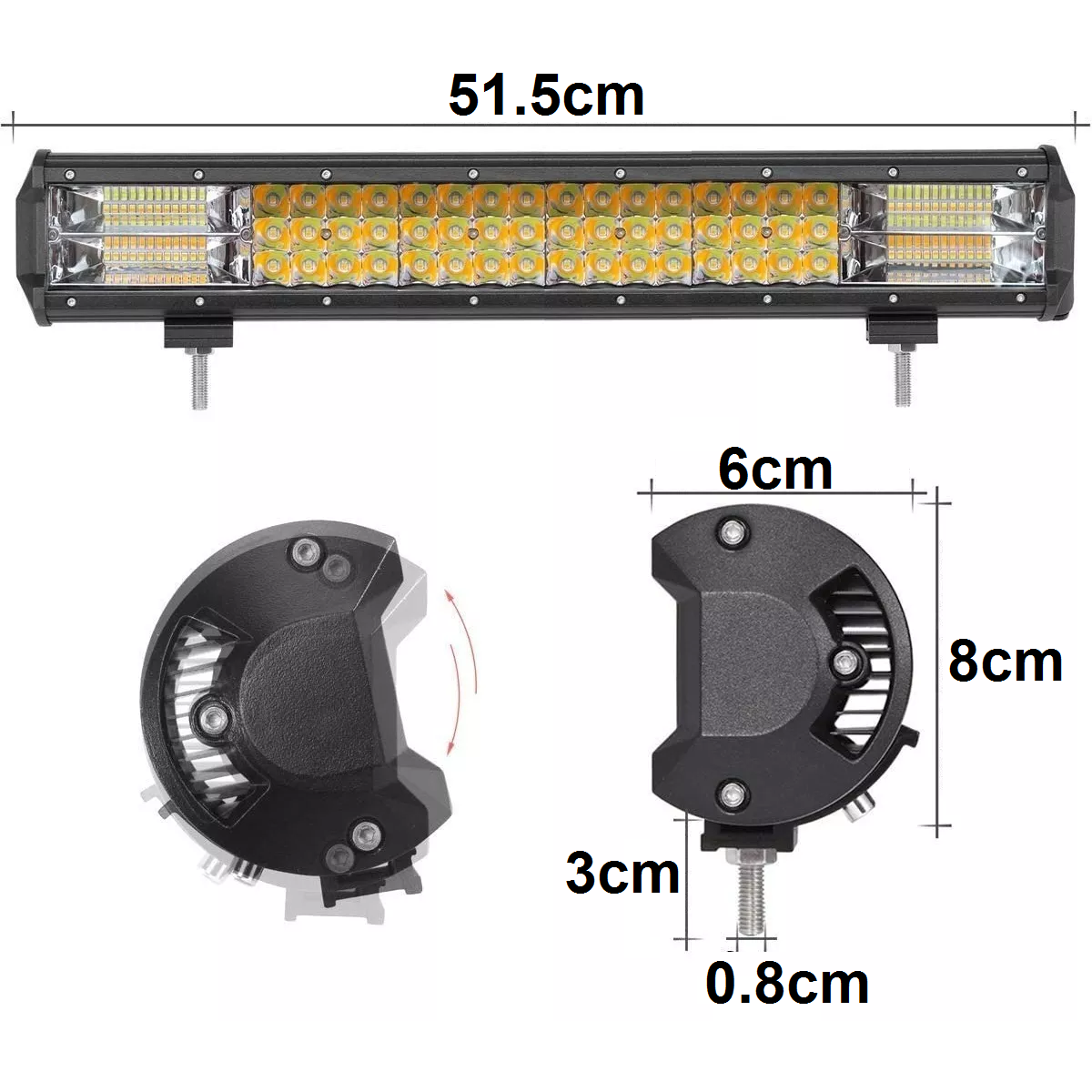 Foto 3 pulgar | Barras De Led 4x4 20plg. Eo Safe Imports Esi-12099 Amarillo
