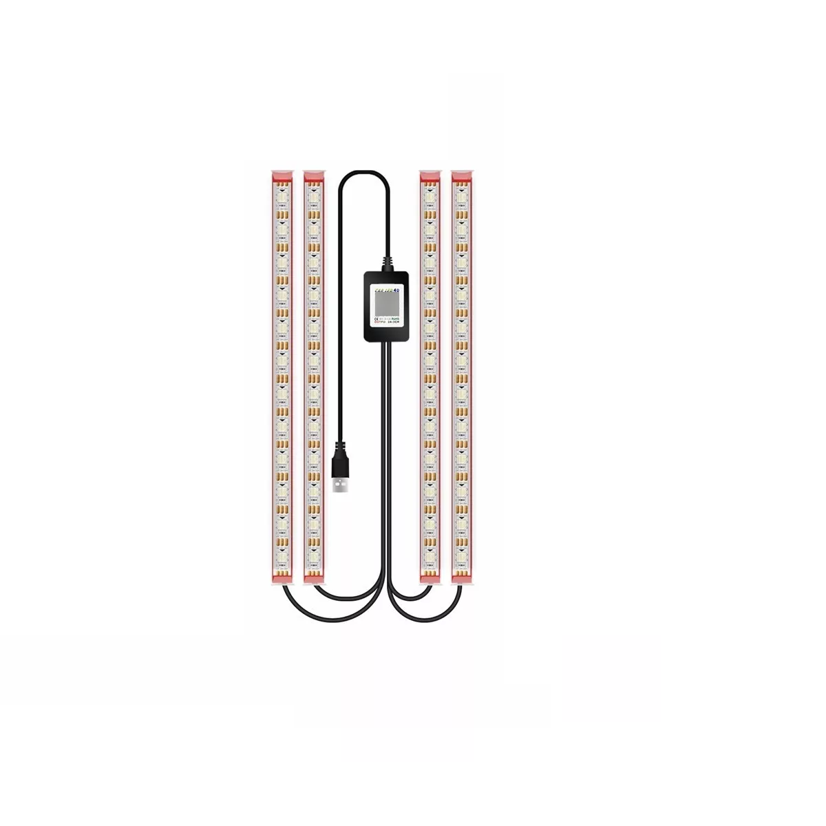 Barra De Luz Tiras 48 Luces Fluido Rgb Interior Para Carro Eo Safe Imports Esi-14554 Multicolor