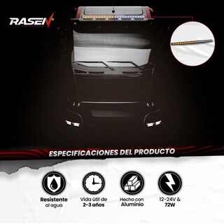 Foto 4 | Barra Led Para Auto Rasen Multifuncional Luz Blanca Y Amarilla 72 Led, 12-24v.