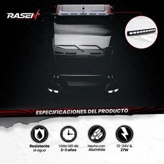 Foto 4 | Barra Led Rasen Multifuncional Luz Blanca Y Amarilla 18 Celdas, 54 Led 12-24v.