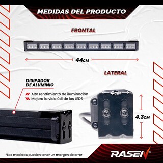 Foto 3 | Barra Led Rasen Multifuncional Luz Blanca- Amarilla 9 Celdas, 27 Led