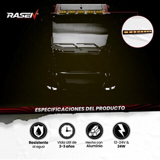 Foto 4 | Barra Led para Auto Rasen Multifuncional Luz Blanca y Amarilla 24 Led 24w con Ángulo 360° 200 m