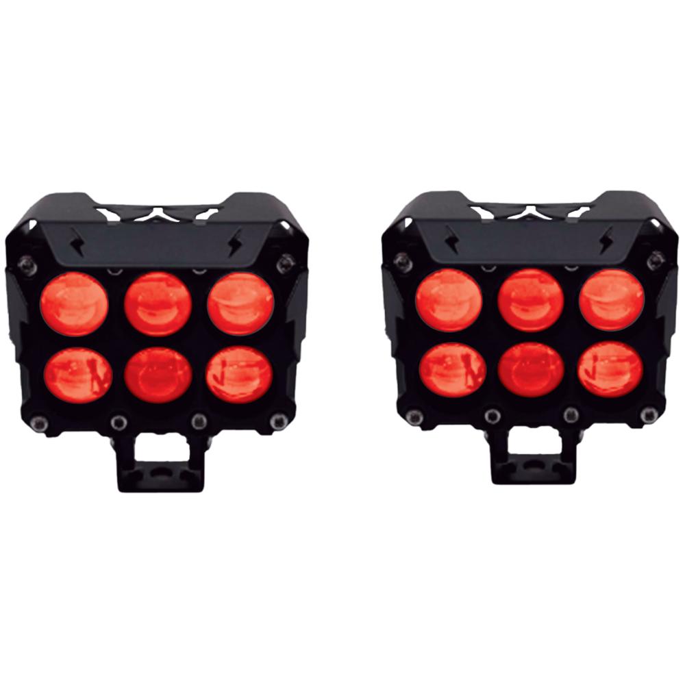 Foto 2 pulgar | 2 Faros Led Cuadrado Para Moto Rasen, 6 Lupas