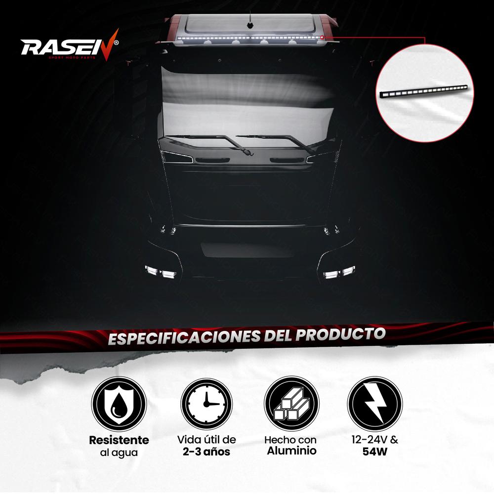 Foto 5 pulgar | Barra Led Para Auto Rasen Multifuncional Luz Blanca Y Amarilla 12 Celdas 36 Led Ángulo De 360° 200m