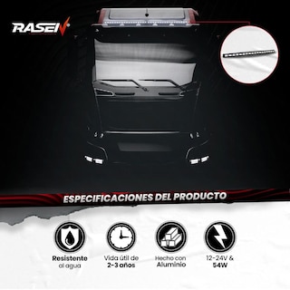 Foto 4 | Barra Led Para Auto Rasen Multifuncional Luz Blanca Y Amarilla 12 Celdas 36 Led Ángulo De 360° 200m