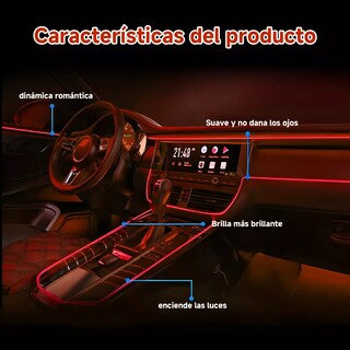 Foto 2 | Tira Neon Led Flexible Luz Auto Interior Decorativa Eo Safe Imports Esi-17972 Rojo