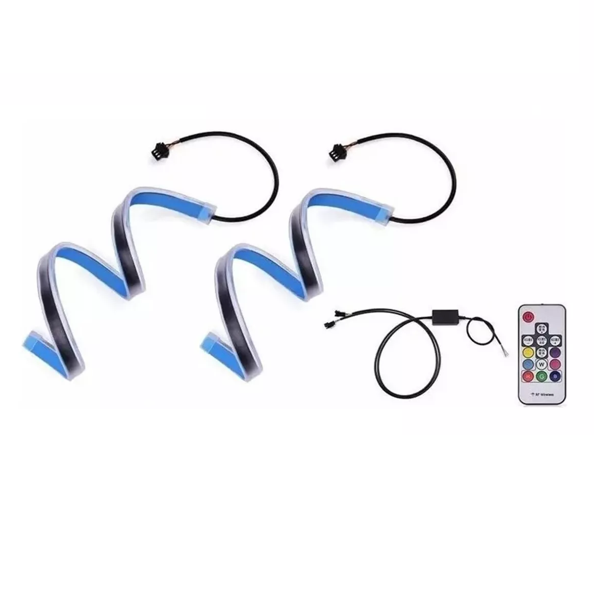 Foto 2 pulgar | Par Tira Luz Direccional Secuencial Fluyendo Rgb Auto 60cm Eo Safe Imports Esi-17975 Azul