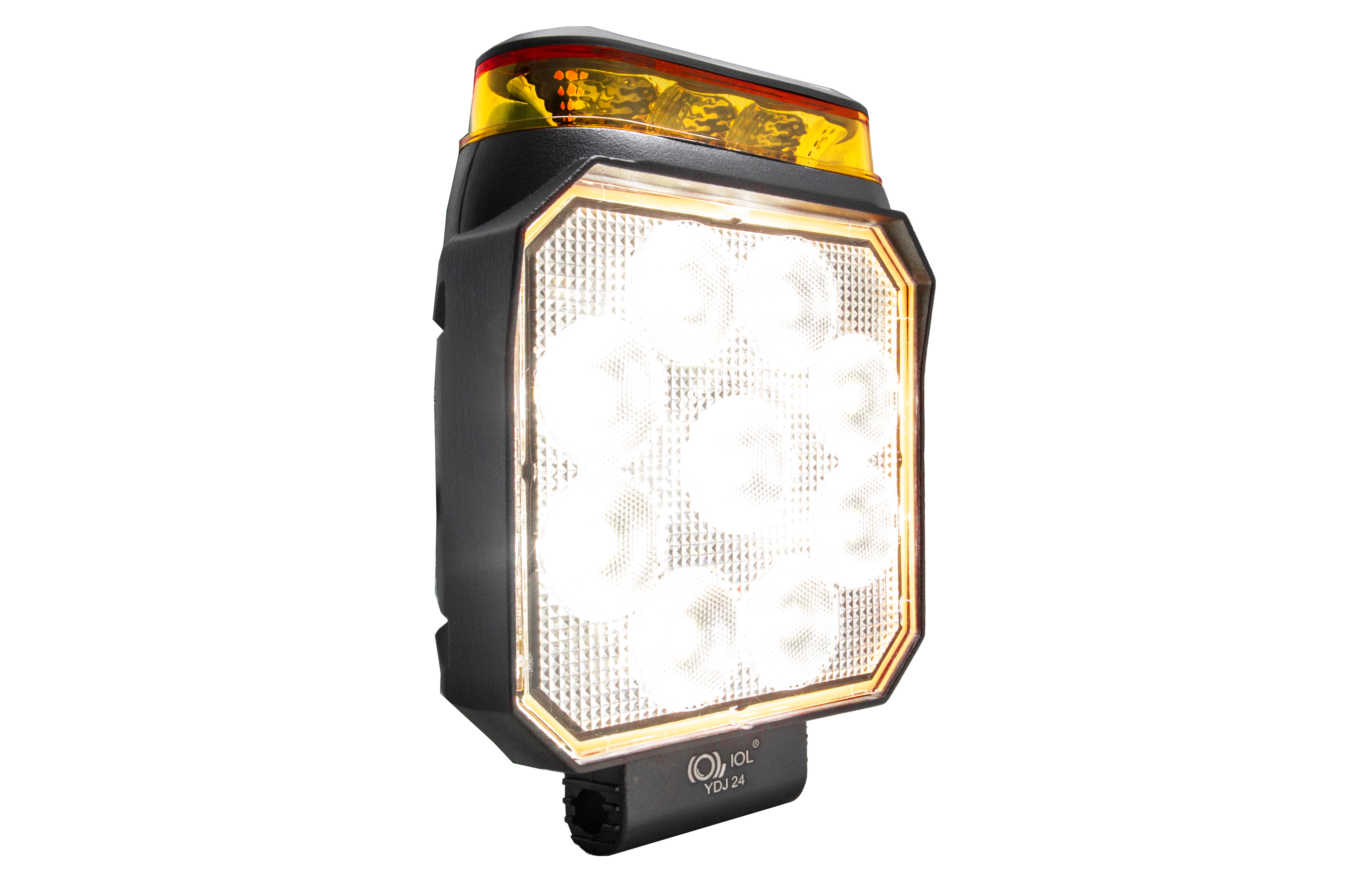 Foto 1 | 2 Faros 9 Leds Luz Blanca Con Torreta Led Ambar Estrobo