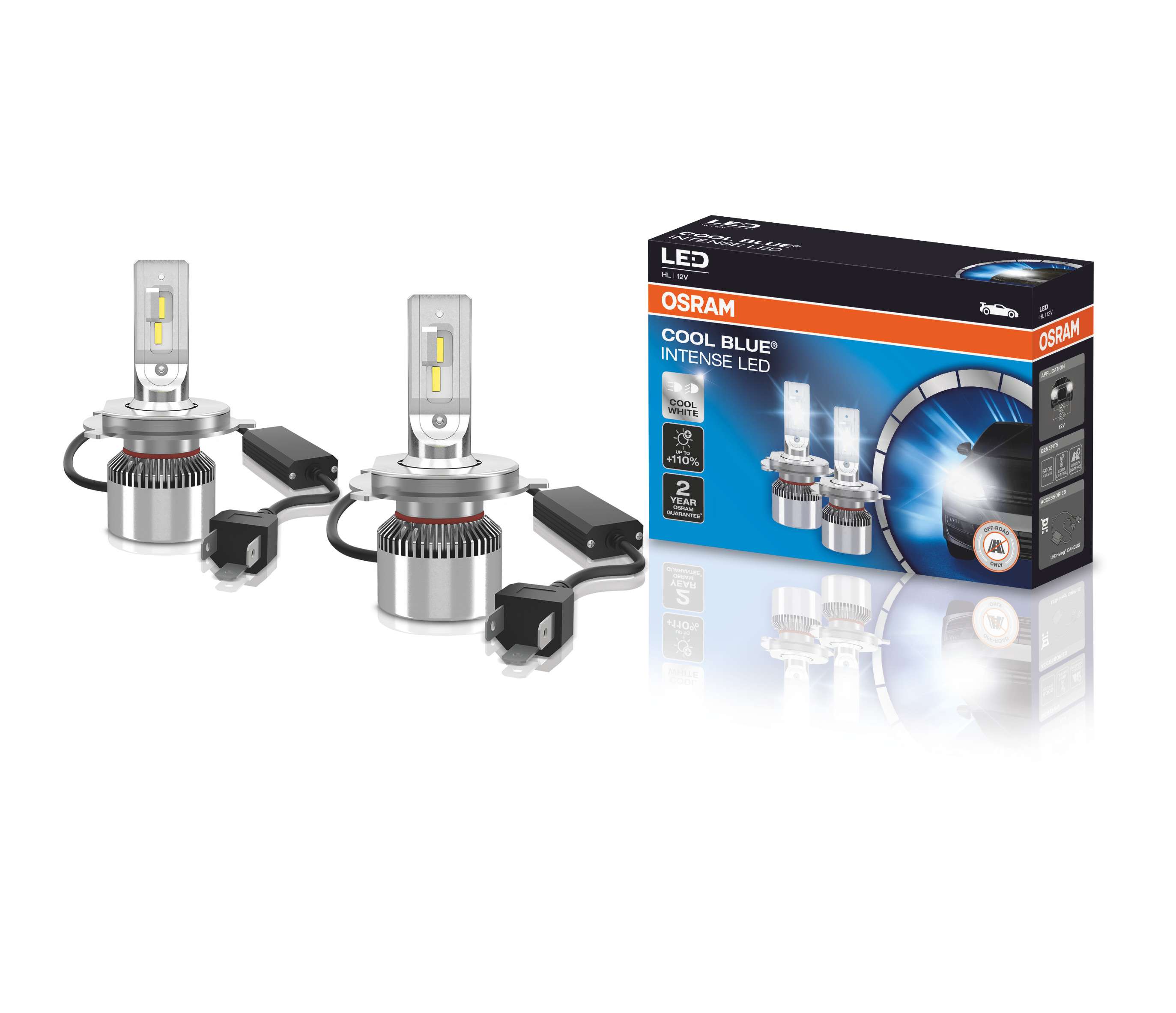 Foco H4 Led Cool Blue Intense Osram color Gris