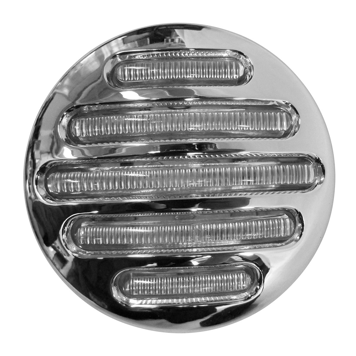 Plafón Redondo de 14 Leds Rojo de 2 1/2 Pg con Mica Cristal
