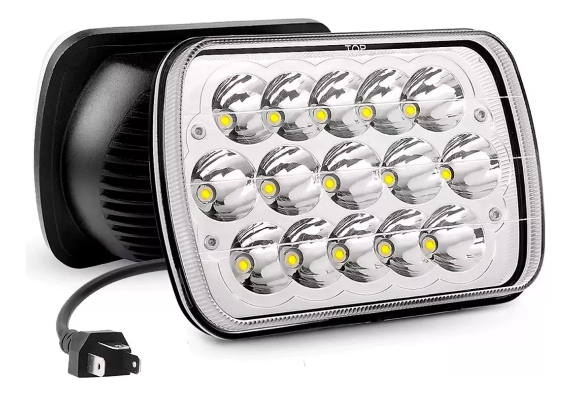 2 Faros Led Dahua Lamp Unidad Cuadrada Rectangular 15 Leds 5x7 Alta/baja F5