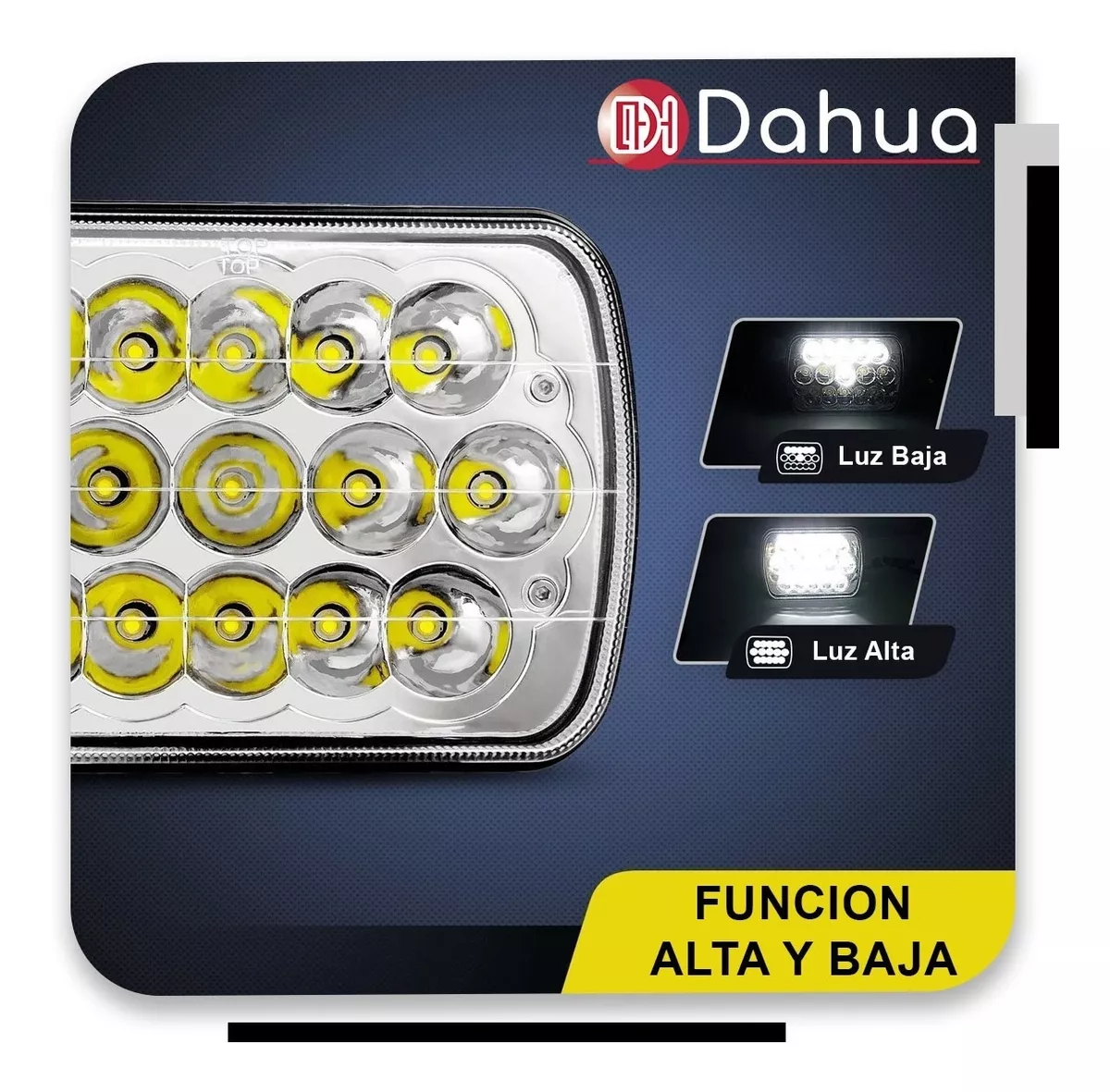 Foto 4 pulgar | 2 Faros Led Dahua Lamp Unidad Cuadrada Rectangular 15 Leds 5x7 Alta/baja F5