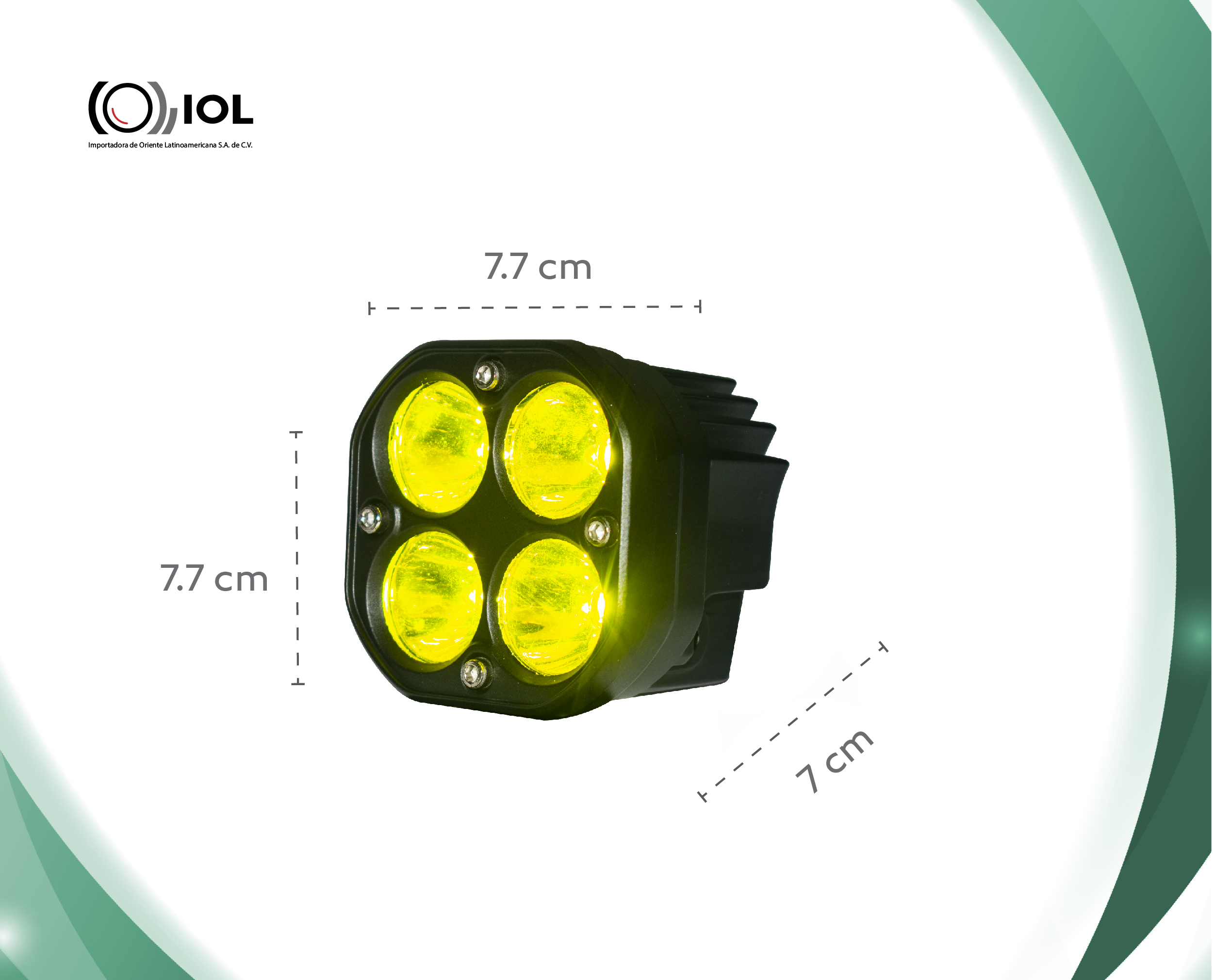 Foto 2 | Faros Hiper Led IOL Cuadrado 3 Pulgadas 5 Mil Lumen 2 Piezas