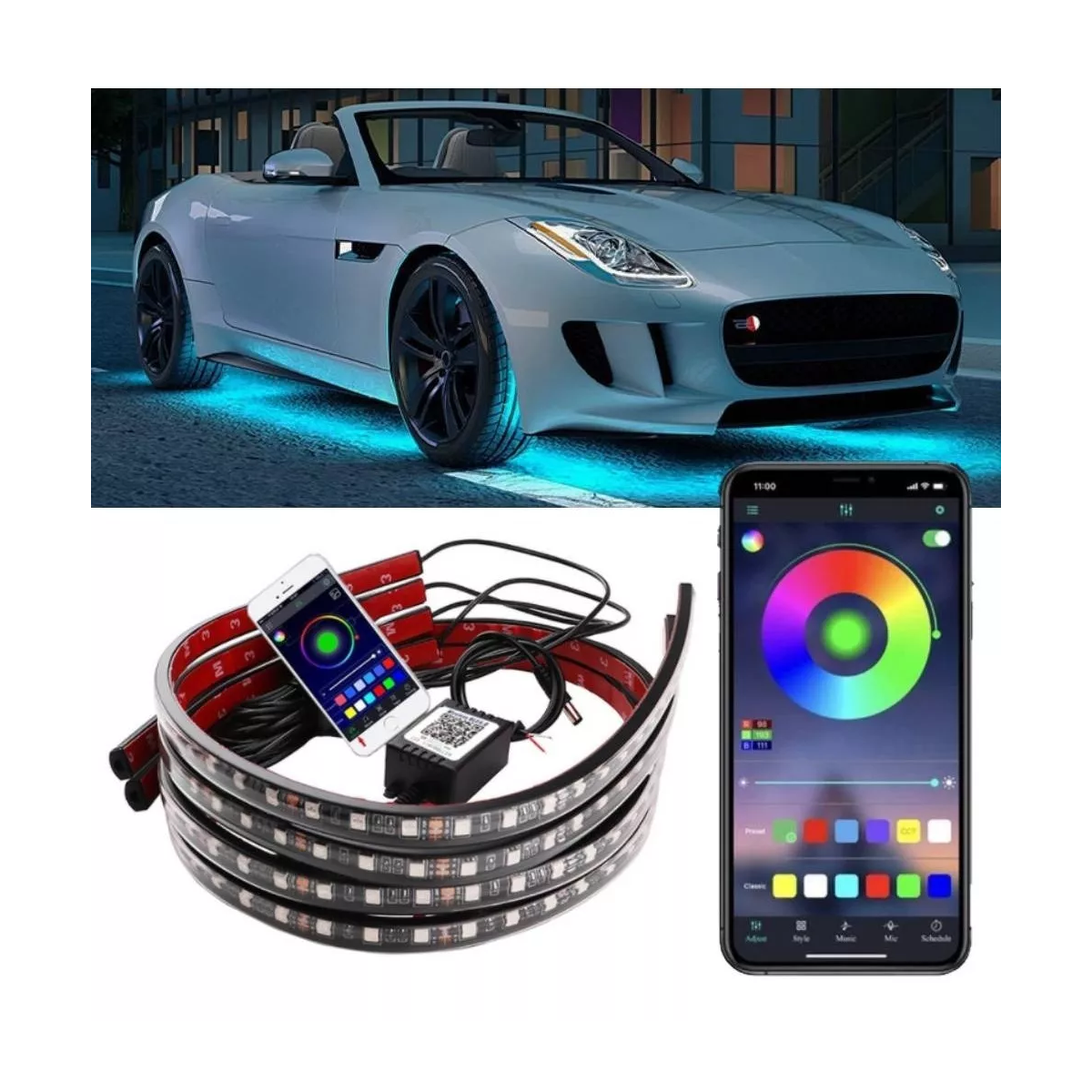 Foto 3 pulgar | Luces Led Activadas por Sonido para el Chasis Eo Safe Imports Esi-6556 color Negro